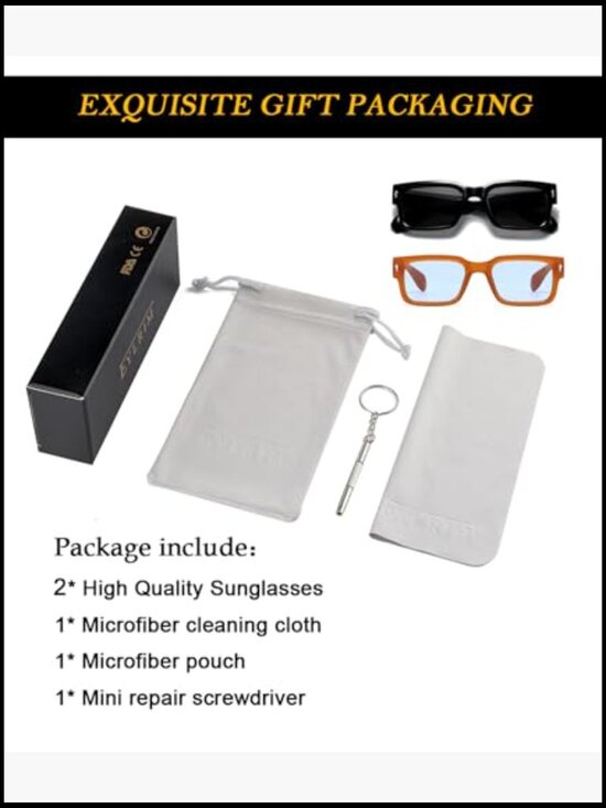 Square Frame Sunglasses with UV400 Protection